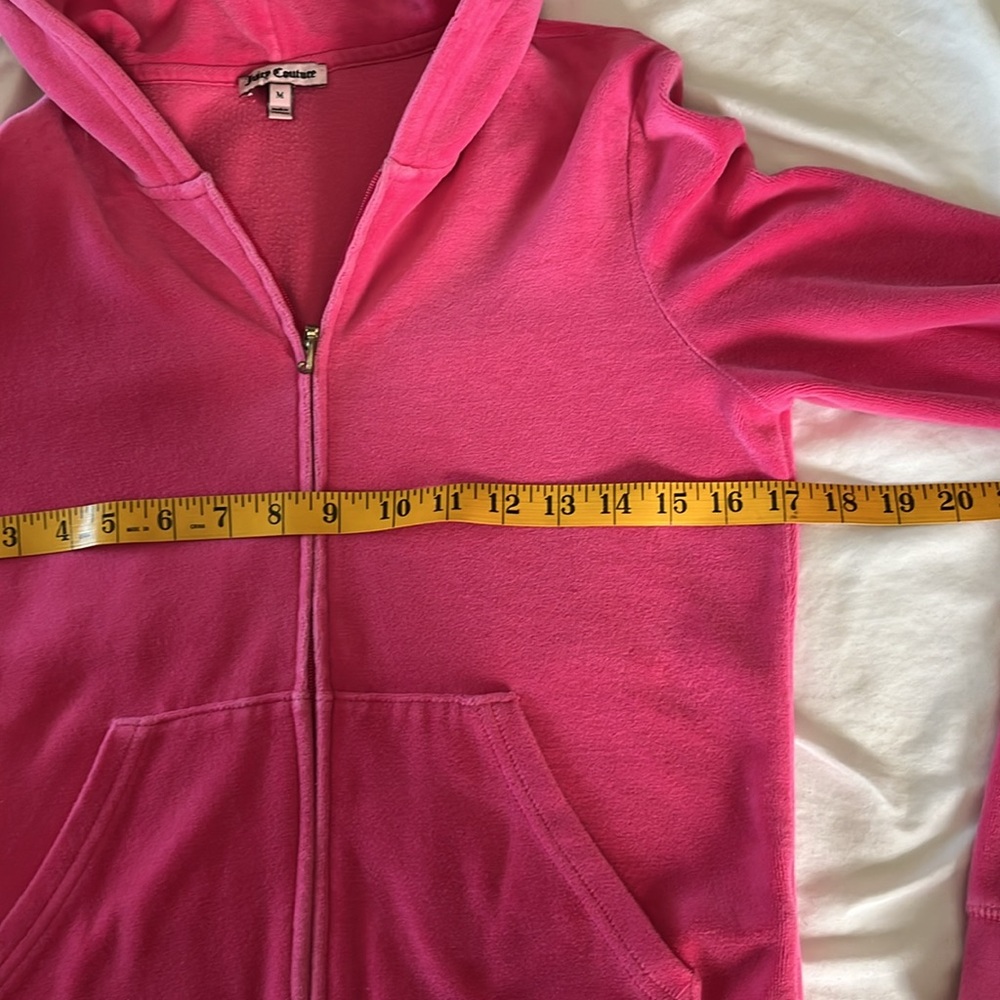 Juicy Couture Y2K VTG hot pink velour track  hoodie ChooseJuicy gold glitter Med - Picture 14 of 16